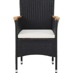 vidaXL - Tuinset - Zwart - Poly rattan