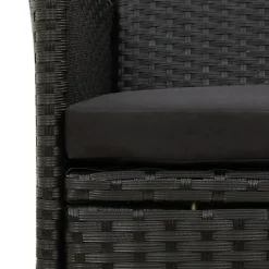 vidaXL - Tuinset - Zwart - Poly rattan - 190 cm tafellengte