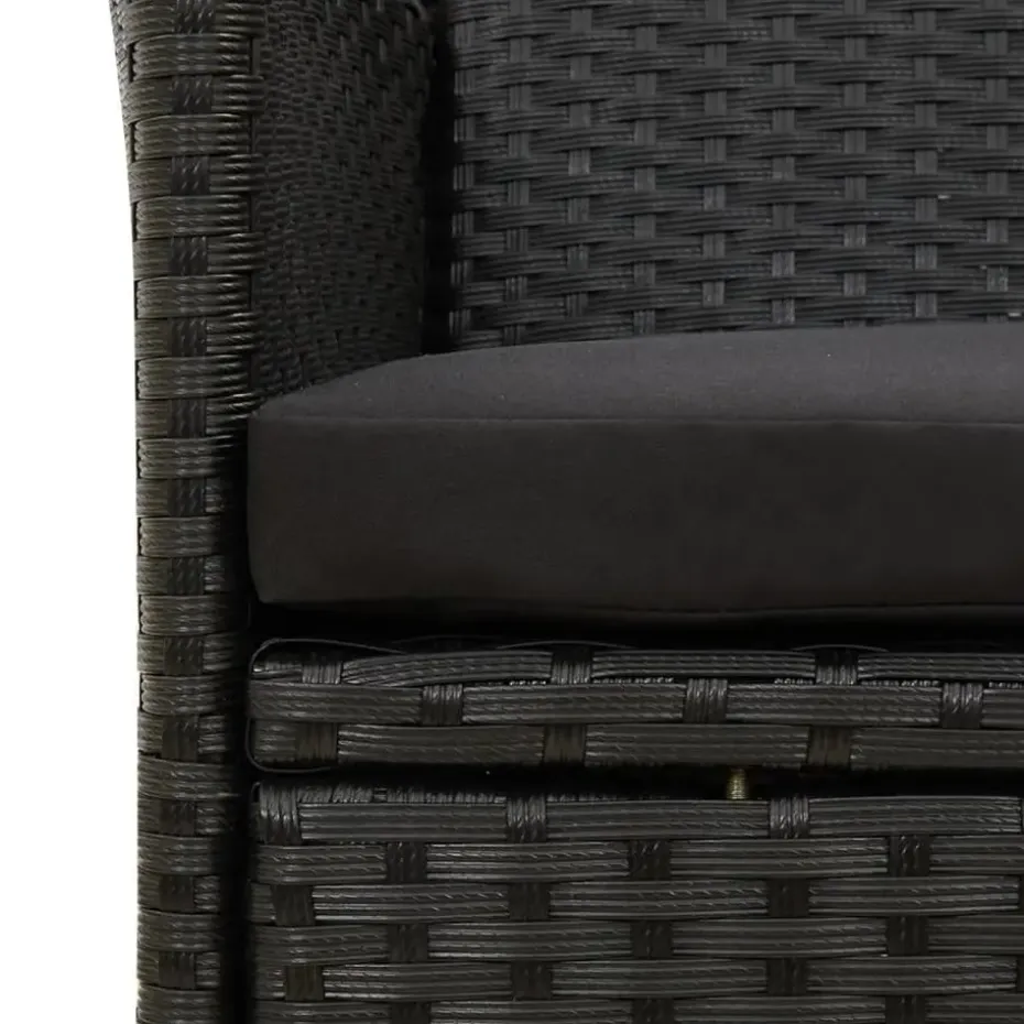 vidaXL - Tuinset - Zwart - Poly rattan - 190 cm tafellengte
