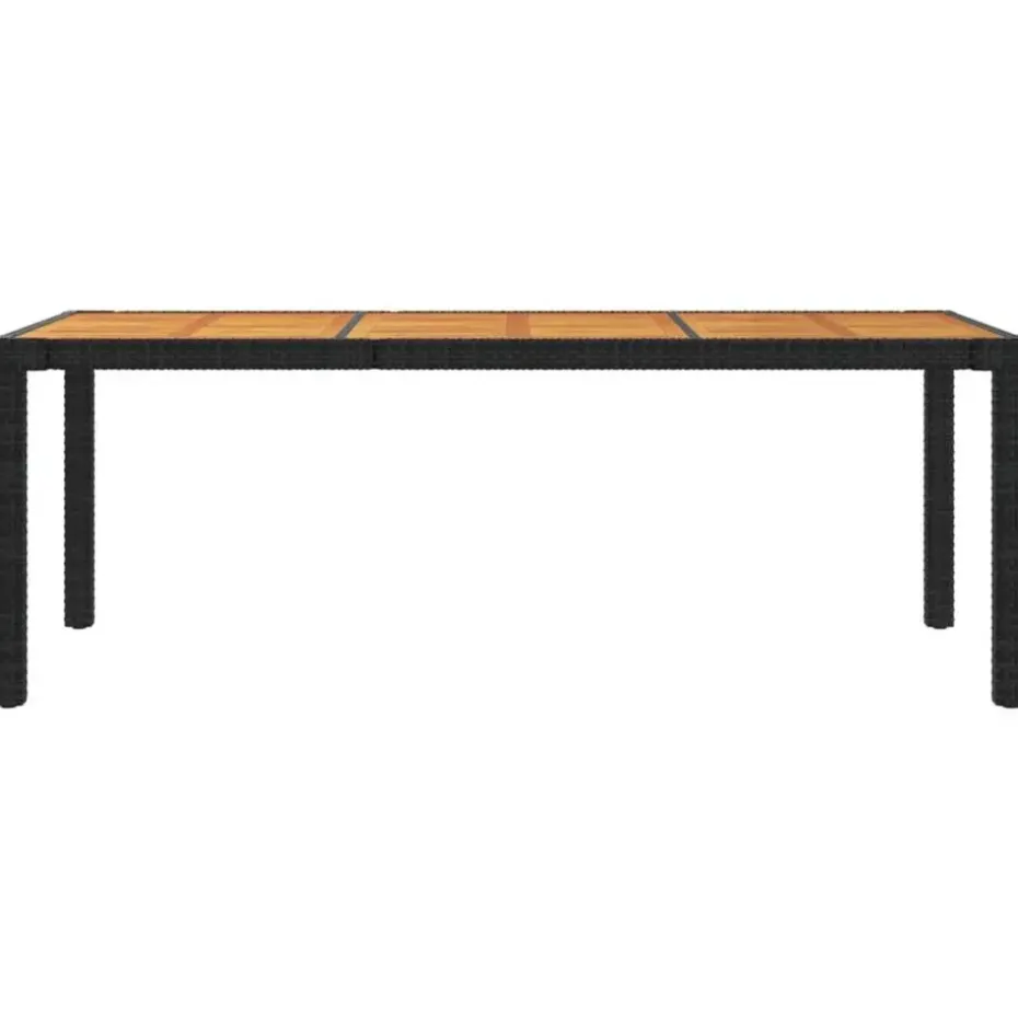 vidaXL - Tuinset - Zwart - Poly rattan - 190 cm tafellengte