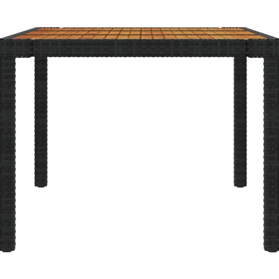 vidaXL - Tuinset - Zwart - Poly rattan - 190 cm tafellengte