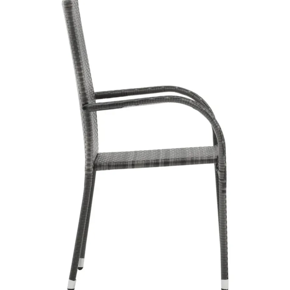 vidaXL - Tuinset grijs - 6 fauteuils en (150-200)x90 cm tafel - Poly rattan