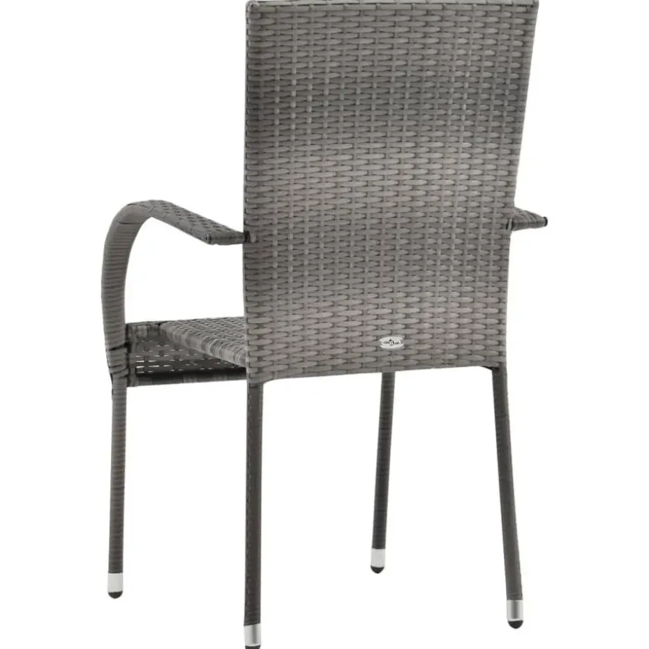 vidaXL - Tuinset grijs - 6 fauteuils en (150-200)x90 cm tafel - Poly rattan