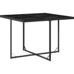vidaXL - Tuinset zwart kussens - Zwart - PE rattan - 110x106 cm - 5 stuks
