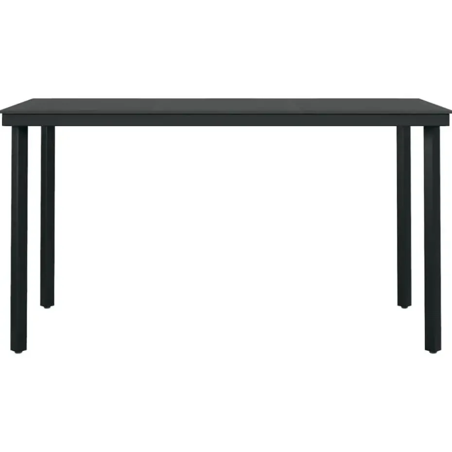 vidaXL - Tuinset zwart PVC rattan en staal - 140x70 cm - 7 stuks