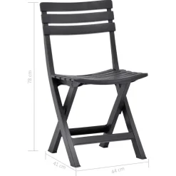 vidaXL - Tuinstoel - Antraciet - Kunststof - 2 stuks