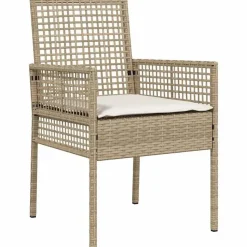vidaXL - Tuinstoel - Beige - Poly rattan - 53 x 60 x 85cm