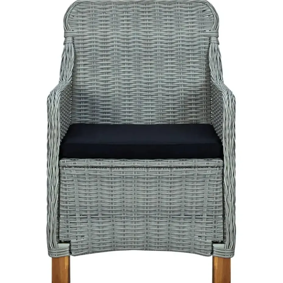 vidaXL - Tuinstoel - Grijs - Poly rattan - 2 stuks