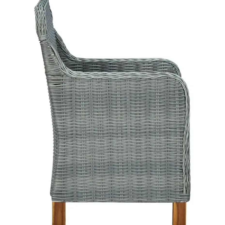 vidaXL - Tuinstoel - Grijs - Poly rattan - 2 stuks