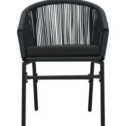 vidaXL - Tuinstoel - Zwart - Polyetheen - 2 stuks