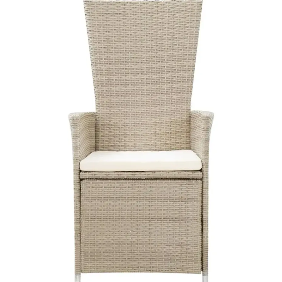 vidaXL - Tuinstoelen - Beige - Poly rattan - 2 stuks - Met kussens