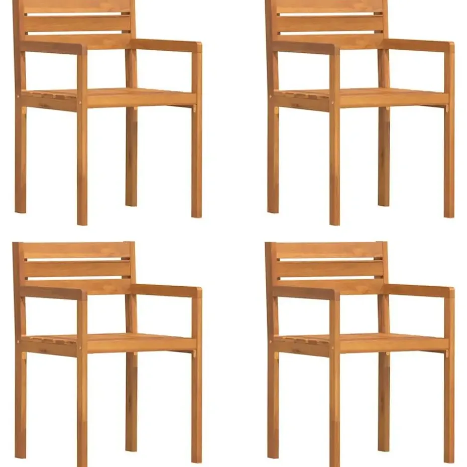vidaXL - Tuinstoelen - Bruin - Massief acaciahout - 4 stuks - 50x53x80 cm