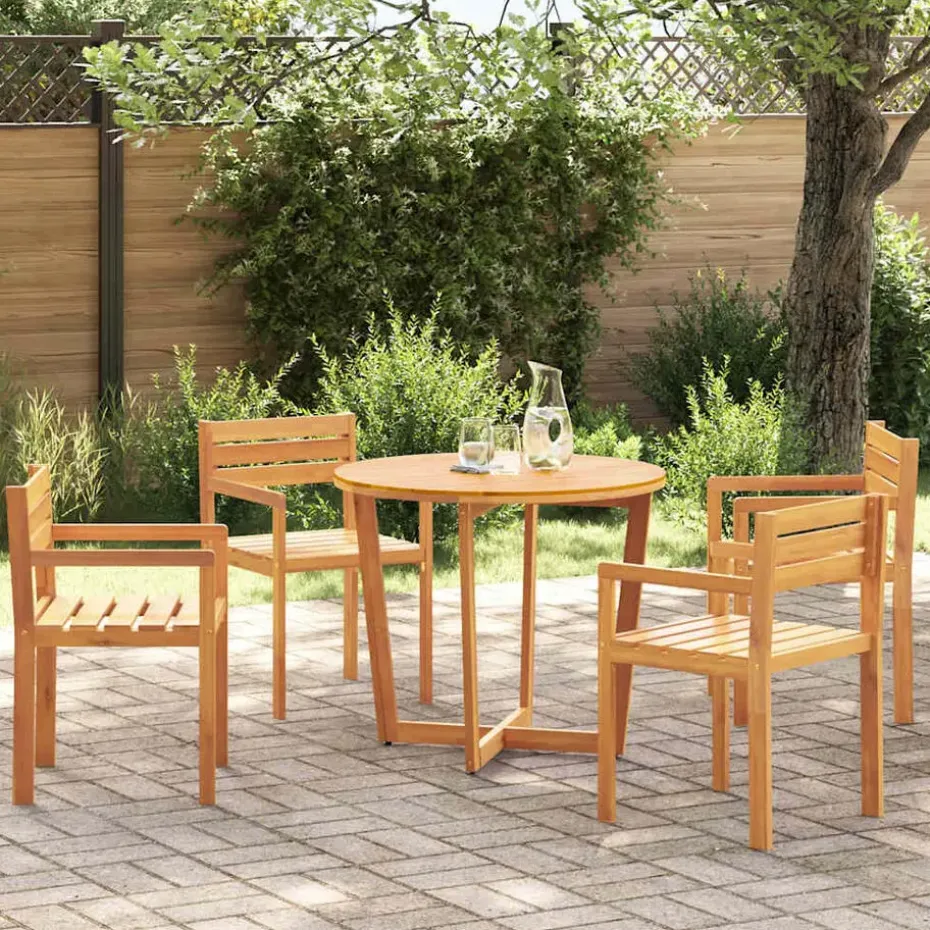 vidaXL - Tuinstoelen - Bruin - Massief acaciahout - 4 stuks - 50x53x80 cm