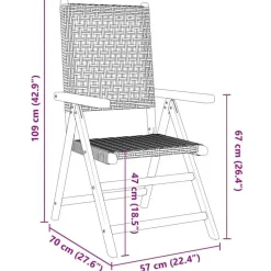 vidaXL - Tuinstoelen - Grijs - Acaciahout en poly rattan - 2 stuks