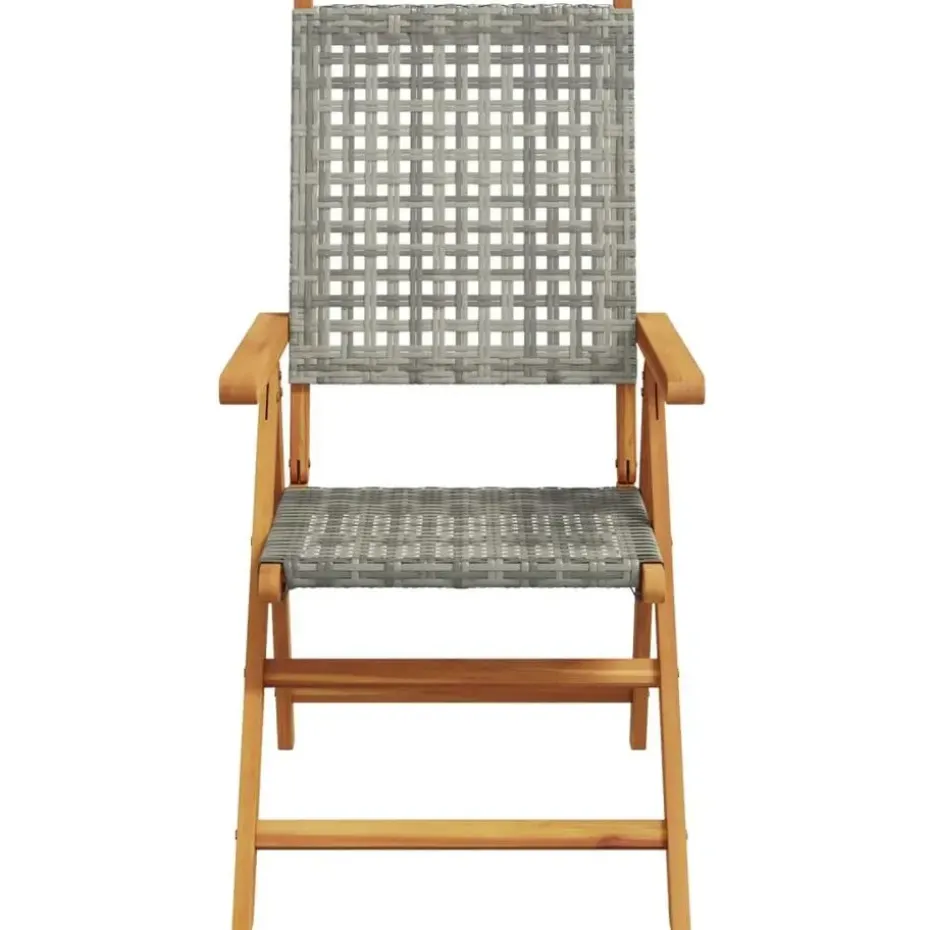 vidaXL - Tuinstoelen - Grijs - Acaciahout en poly rattan - 2 stuks