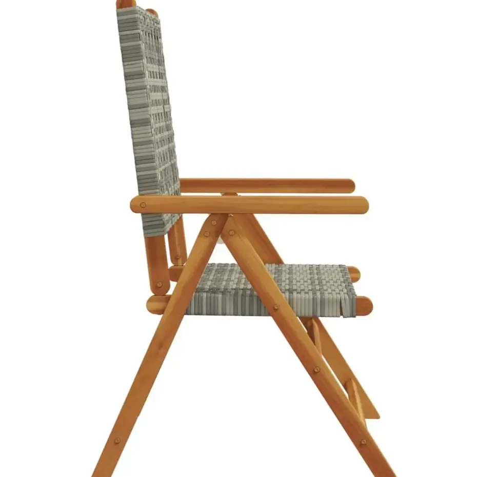 vidaXL - Tuinstoelen - Grijs - Acaciahout en poly rattan - 2 stuks