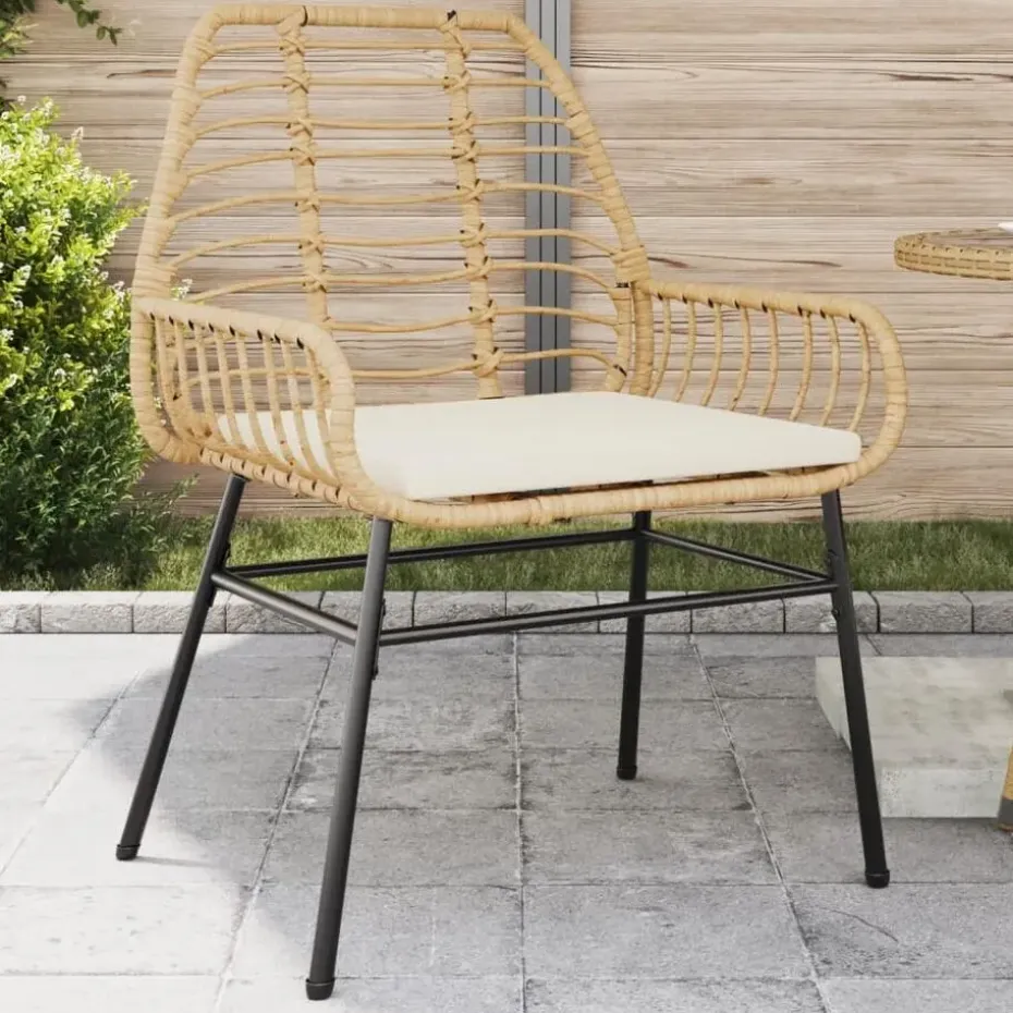 vidaXL - Tuinstoelen - Kussens - Bruin - Poly rattan - 2 stuks
