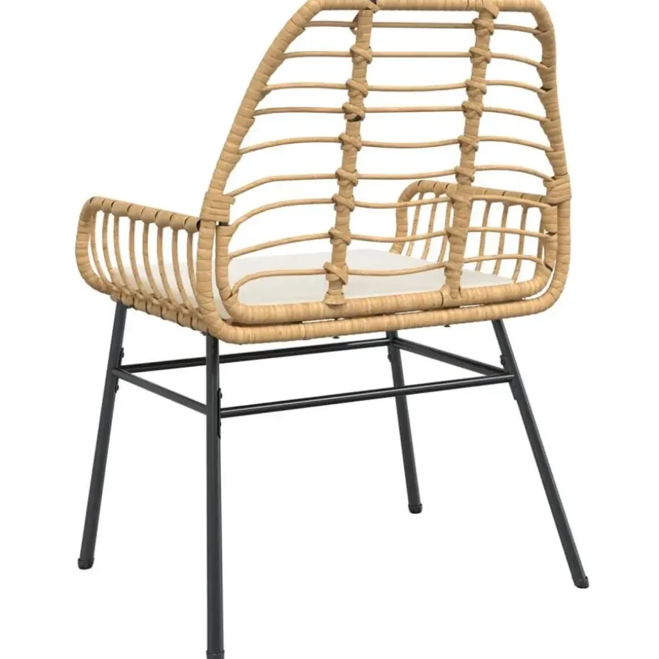 vidaXL - Tuinstoelen - Kussens - Bruin - Poly rattan - 2 stuks