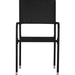 vidaXL - Tuinstoelen - Stapelbaar - Zwart - Poly rattan - 2 stuks