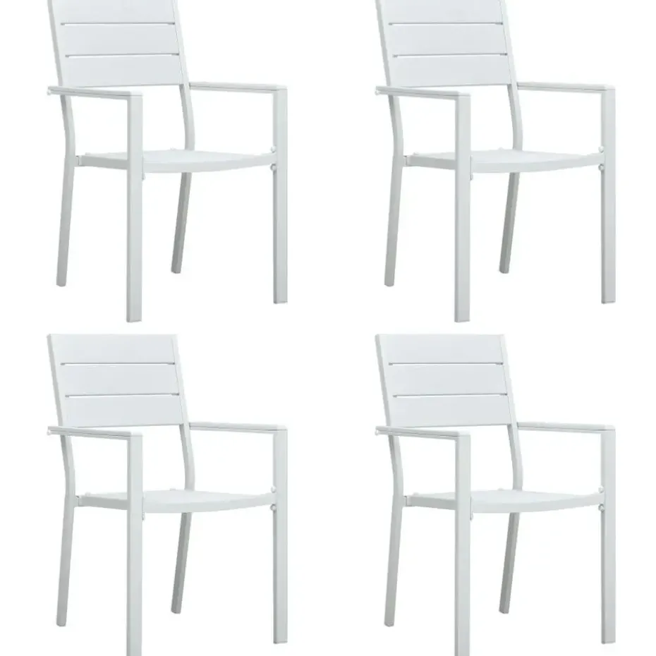 vidaXL - Tuinstoelen - Wit - Hout - 4 stuks