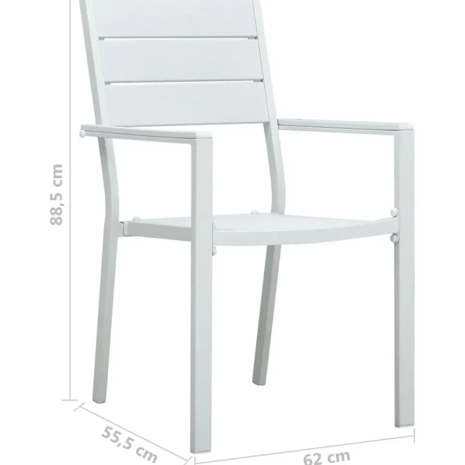 vidaXL - Tuinstoelen - Wit - Hout - 4 stuks