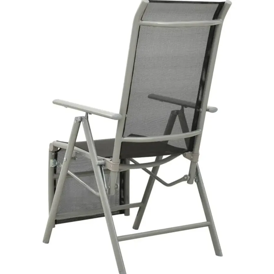 vidaXL - Tuinstoelen - Zilverkleurig - Aluminium - 2 stuks - Verstelbaar