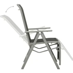 vidaXL - Tuinstoelen - Zilverkleurig - Aluminium - 2 stuks - Verstelbaar