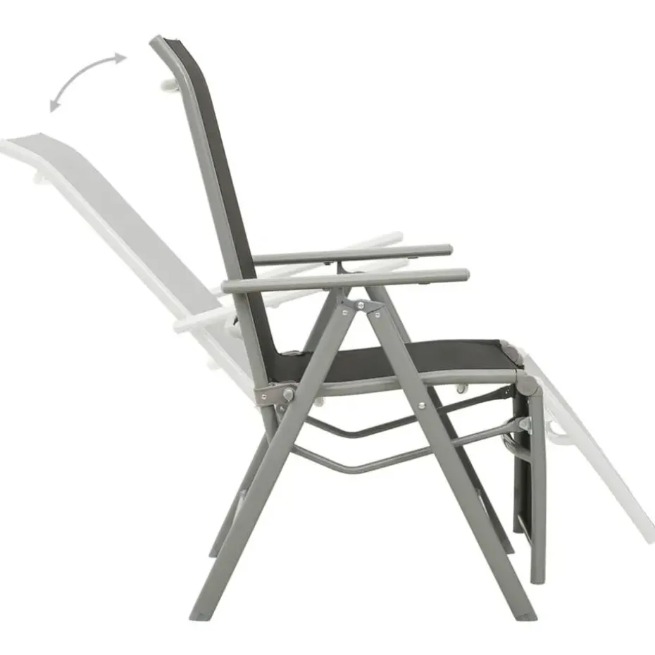 vidaXL - Tuinstoelen - Zilverkleurig - Aluminium - 2 stuks - Verstelbaar
