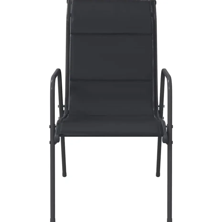 vidaXL - Tuinstoelen - Zwart - Staal en textileen - 4 stuks