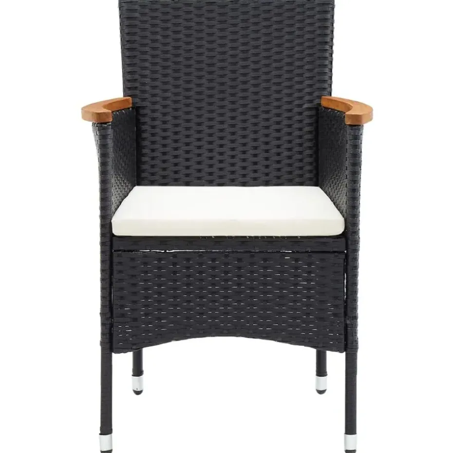 vidaXL - Tuinstoelen - Zwart - Rattan - 4 stuks