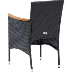 vidaXL - Tuinstoelen - Zwart - Rattan - 4 stuks