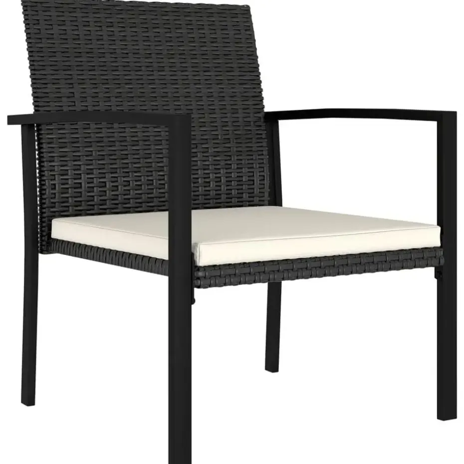 vidaXL - Tuinstoelen - Zwart - Poly rattan - 4 stuks