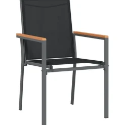 vidaXL - Tuinstoelen - Zwart - Textileen en staal - 2 stuks - 55x61,5x90 cm