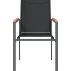 vidaXL - Tuinstoelen - Zwart - Textileen en staal - 2 stuks - 55x61,5x90 cm