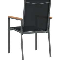 vidaXL - Tuinstoelen - Zwart - Textileen en staal - 2 stuks - 55x61,5x90 cm