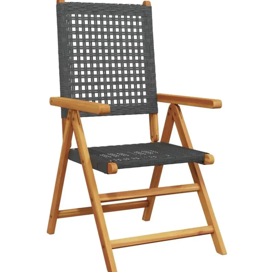 vidaXL - Tuinstoelen - Zwart - Acaciahout - 2 stuks - 57x70x109 cm