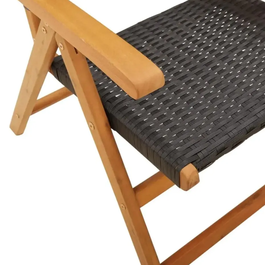 vidaXL - Tuinstoelen - Zwart - Acaciahout - 2 stuks - 57x70x109 cm
