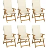 vidaXL - Tuinstoelen inklapbaar met kussens - Massief acaciahout - 6 stuks