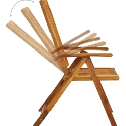 vidaXL - Tuinstoelen inklapbaar met kussens - Massief acaciahout - 6 stuks