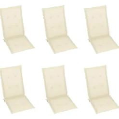 vidaXL - Tuinstoelen inklapbaar met kussens - Massief acaciahout - 6 stuks