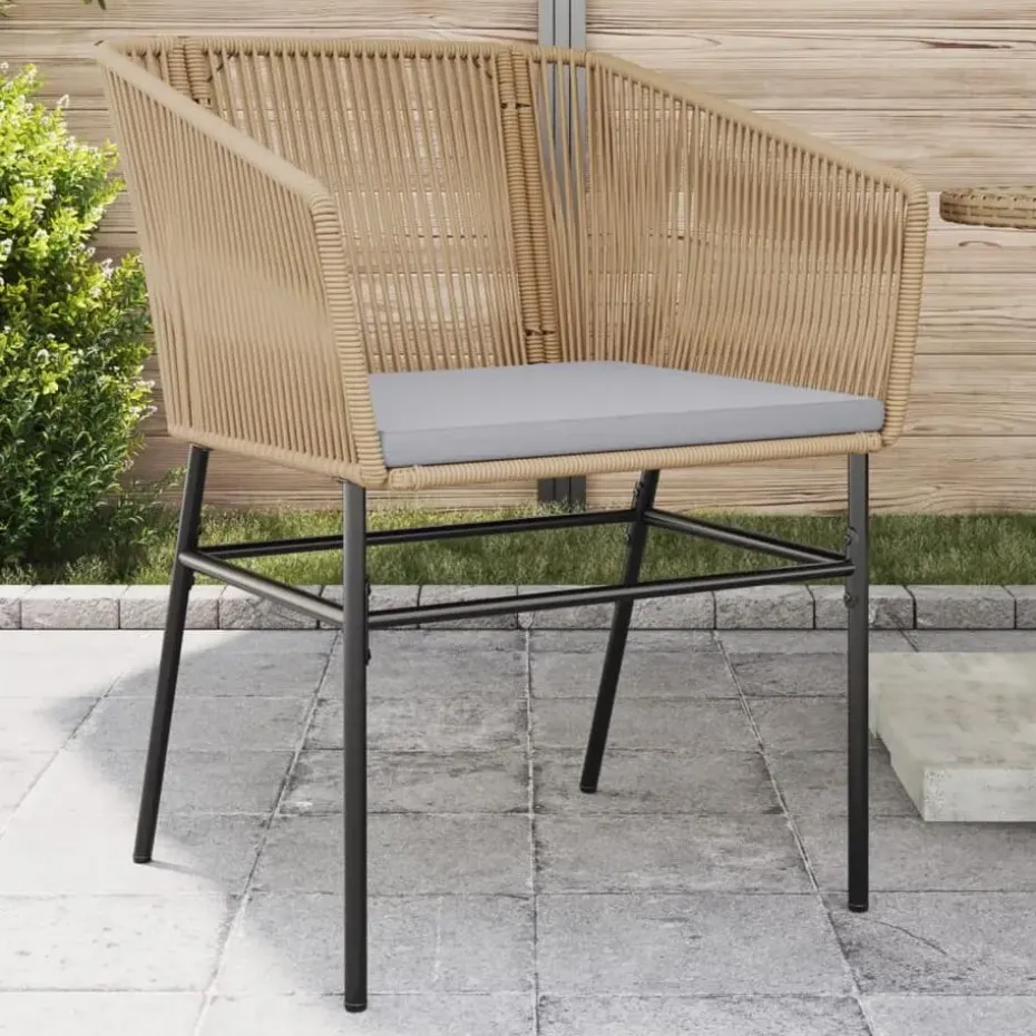 vidaXL - Tuinstoelen -Kussens - Bruin - Poly rattan - 2 stuks