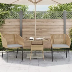vidaXL - Tuinstoelen -Kussens - Bruin - Poly rattan - 2 stuks