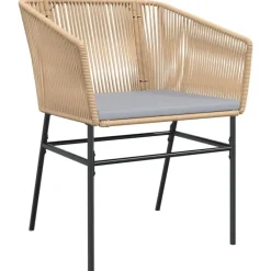 vidaXL - Tuinstoelen -Kussens - Bruin - Poly rattan - 2 stuks