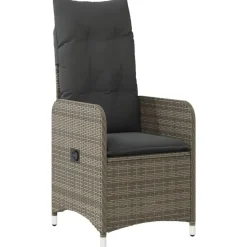 vidaXL - Tuinstoelen met kussens - Grijs - Poly Rattan - 2 stuks