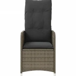 vidaXL - Tuinstoelen met kussens - Grijs - Poly Rattan - 2 stuks