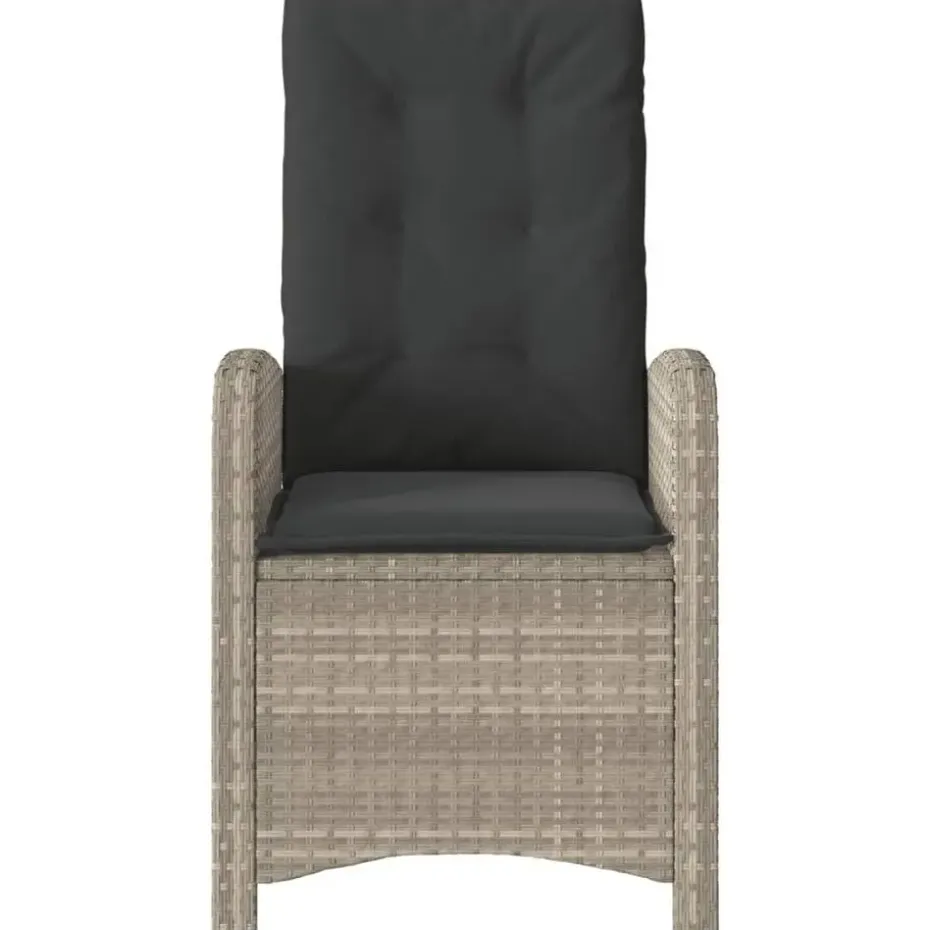 vidaXL - Tuinstoelen verstelbaar - Grijs - Poly rattan - 2 stuks - Met kussens
