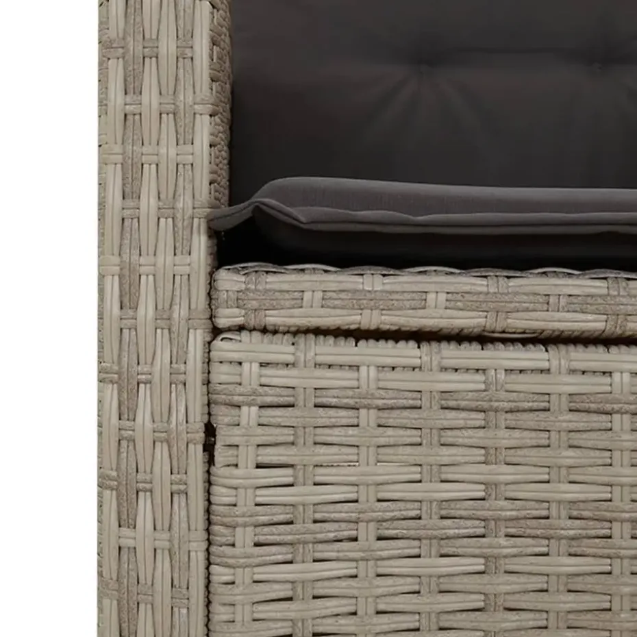 vidaXL - Tuinstoelen verstelbaar - Grijs - Poly rattan - 2 stuks - Met kussens