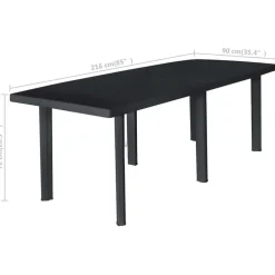 vidaXL - Tuintafel - Antraciet - Kunststof