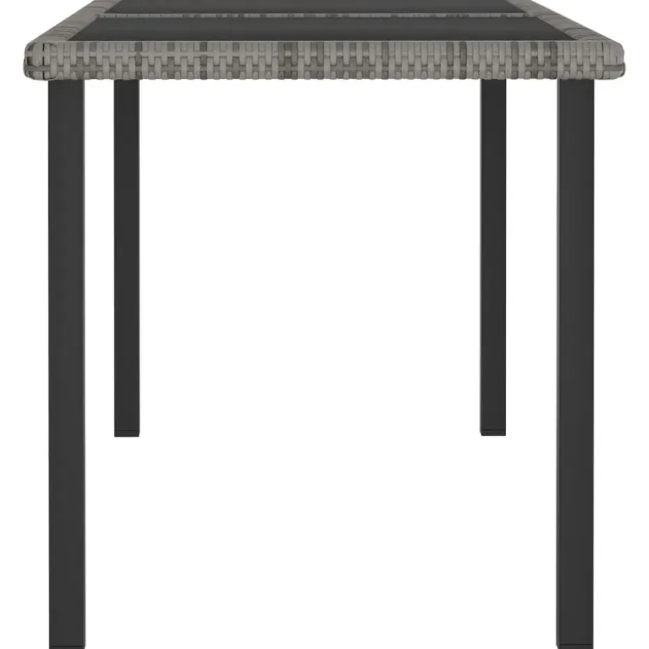 vidaXL - Tuintafel - Grijs - Poly rattan - 140 x 70 x 73 cm