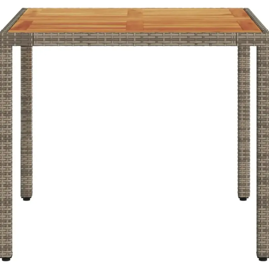 vidaXL - Tuintafel - Grijs - Poly rattan - 90 x 90 x 75 cm